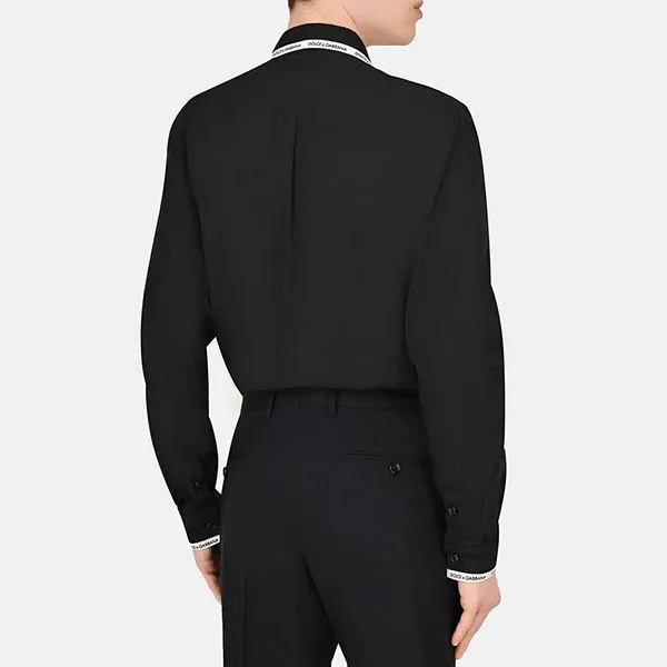 Áo Sơ Mi Nam Dolce & Gabbana D&G Men's Long Sleeved Shirt G5JH1T Màu Đen Size 40