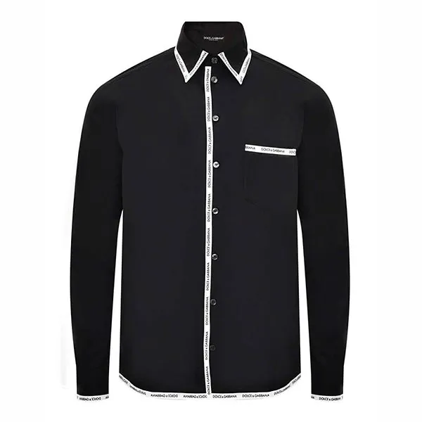 Áo Sơ Mi Nam Dolce & Gabbana D&G Men's Long Sleeved Shirt G5JH1T Màu Đen Size 40