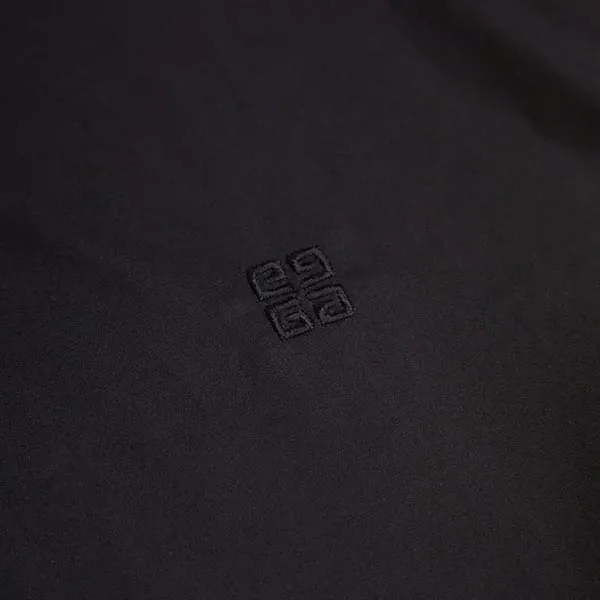 Áo Sơ Mi Nam Givenchy Black With 4g Embroidered Poplin BM60PQ16M6 Màu Đen Size 39