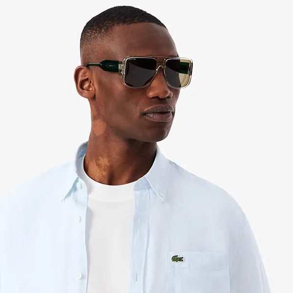 Áo Sơ Mi Nam Lacoste Men's Regular Fit Linen Shirt CH5692 T01 Màu Xanh Da Trời Size 40