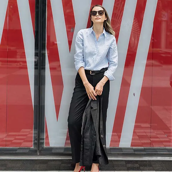 Áo Sơ Mi Nữ F2 Fashion & Freedom Back To Work SMW360-BN-S-0520 Màu Xanh Biển Size S