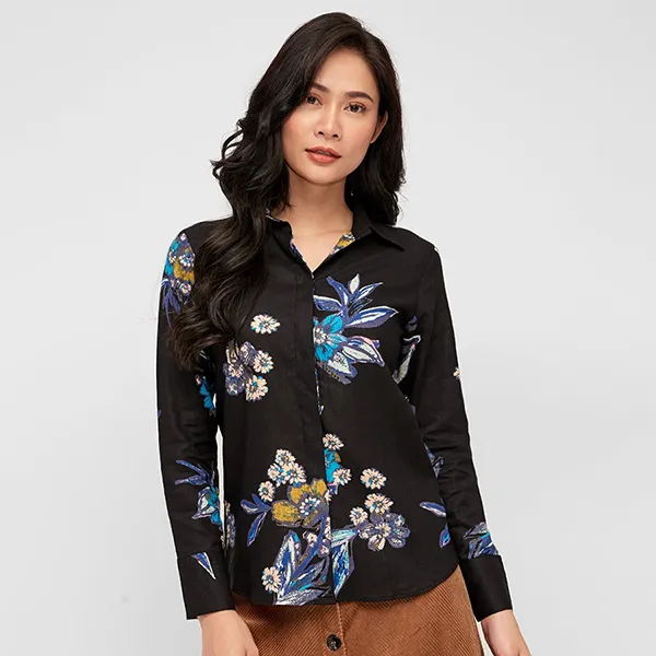 Áo Sơ Mi Nữ F2 Fashion & Freedom Linen Autumn Sonata SMW357-DH-S-1219 Màu Đen Size S