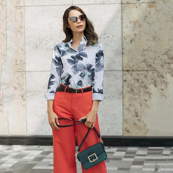 Áo Sơ Mi Nữ F2 Fashion & Freedom Linen Back To Work SMW357-TXX-S-1121 Màu Trắng Họa Tiết Size S