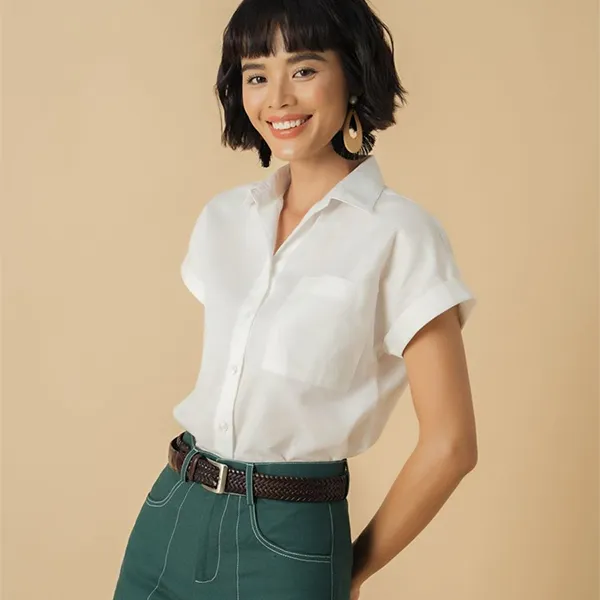 Áo Sơ Mi Nữ F2 Fashion & Freedom Linen Becoming Discover SMW429-T-S-0321 Màu Trắng Size S