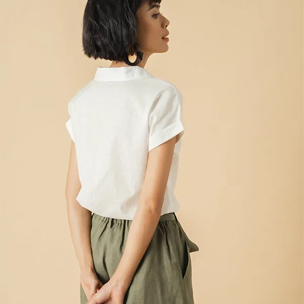 Áo Sơ Mi Nữ F2 Fashion & Freedom Linen Becoming Discover SMW430-T-S-0321 Màu Trắng Size S