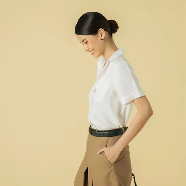 Áo Sơ Mi Nữ F2 Fashion & Freedom Linen Becoming Discover SMW454-T-S-0321 Màu Trắng Size S