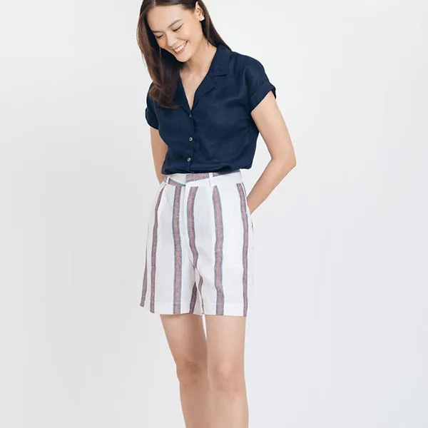 Áo Sơ Mi Nữ F2 Fashion & Freedom Linen Brighter Day SMW430-X-S-1020 Màu Xanh Đen Size S