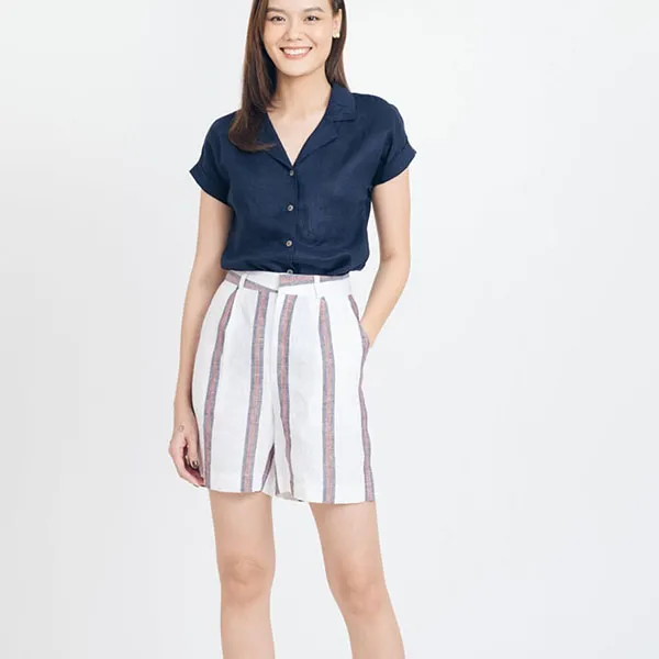 Áo Sơ Mi Nữ F2 Fashion & Freedom Linen Brighter Day SMW430-X-S-1020 Màu Xanh Đen Size S