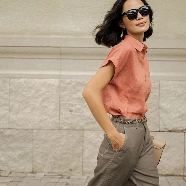 Áo Sơ Mi Nữ F2 Fashion & Freedom Linen Harmony SMW429-HD-S-0820 Màu Hồng Size S