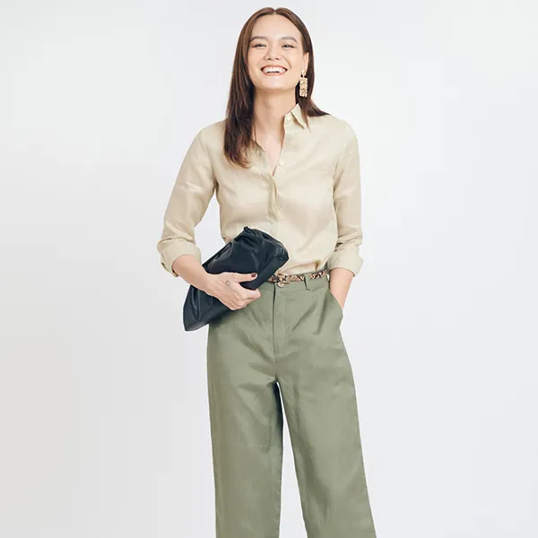 Áo Sơ Mi Nữ F2 Fashion & Freedom Linen KaKi Brighter Day SMW360-KAKI-S-0919 Màu Kaki Size S