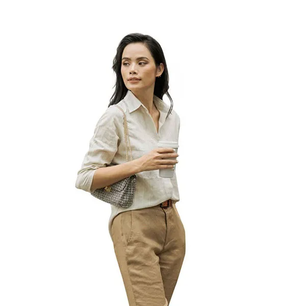 Áo Sơ Mi Nữ F2 Fashion & Freedom Linen SMW360-KSX-S-0919 Màu Kem Size S