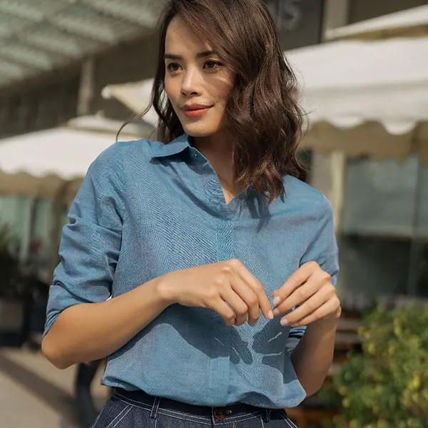 Áo Sơ Mi Nữ F2 Fashion & Freedom Linen SMW360-XB-S-0919 Màu Xanh Ngọc Size S