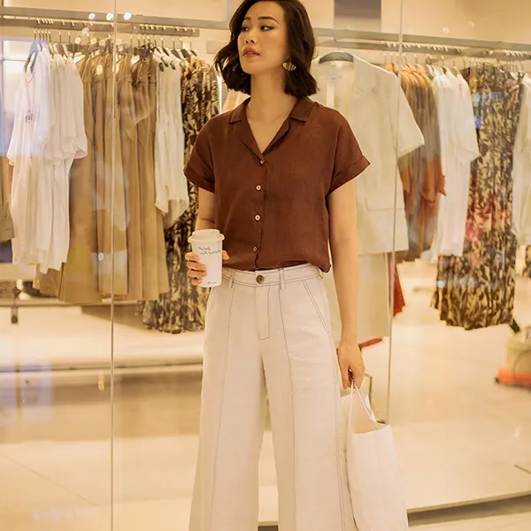 Áo Sơ Mi Nữ F2 Fashion & Freedom Linen New Tune SMW430-N-S-0820 Màu Nâu Size S