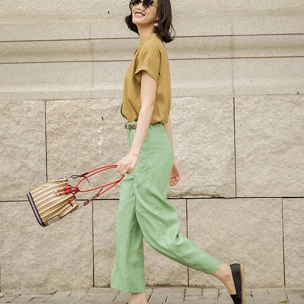 Áo Sơ Mi Nữ F2 Fashion & Freedom Linen New Tune SMW430-NV-S-0820 Nâu Vàng Size S