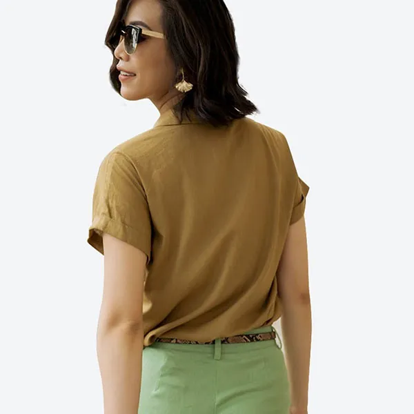 Áo Sơ Mi Nữ F2 Fashion & Freedom Linen New Tune SMW430-NV-S-0820 Nâu Vàng Size S