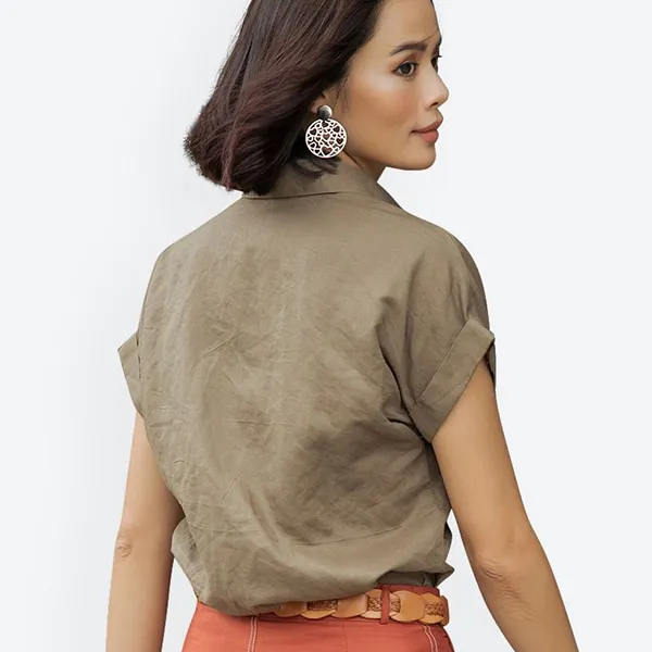 Áo Sơ Mi Nữ F2 Fashion & Freedom Linen Pride SMW429-RN-XXL-0920 Màu Rêu Size XXL