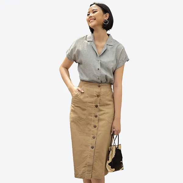 Áo Sơ Mi Nữ F2 Fashion & Freedom Linen Smart Casual SMW430-X-S-1020 Màu Xám Size S