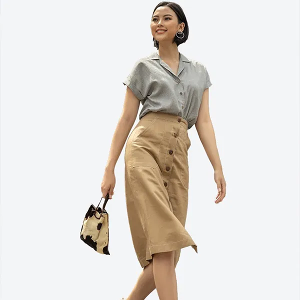 Áo Sơ Mi Nữ F2 Fashion & Freedom Linen Smart Casual SMW430-X-S-1020 Màu Xám Size S