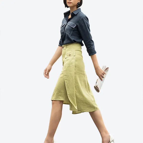 Áo Sơ Mi Nữ F2 Fashion & Freedom Linen Smart Casual SMW396-XD-S-1020 Màu Xanh Đen Size S