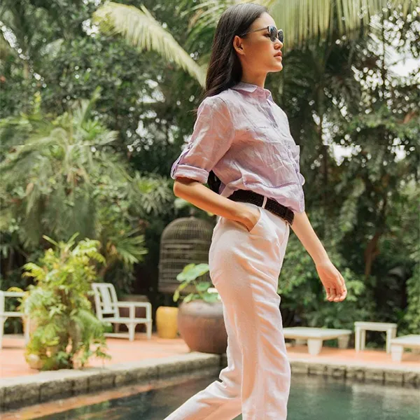 Áo Sơ Mi Nữ F2 Fashion & Freedom Linen SMW356-T-S-0520 Màu Tím Size S