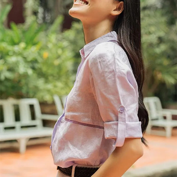 Áo Sơ Mi Nữ F2 Fashion & Freedom Linen SMW356-T-S-0520 Màu Tím Size S