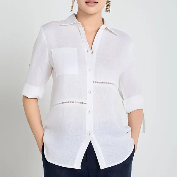 Áo Sơ Mi Nữ F2 Fashion & Freedom Linen SMW356-TRANG-S-0919 Màu Trắng Size S