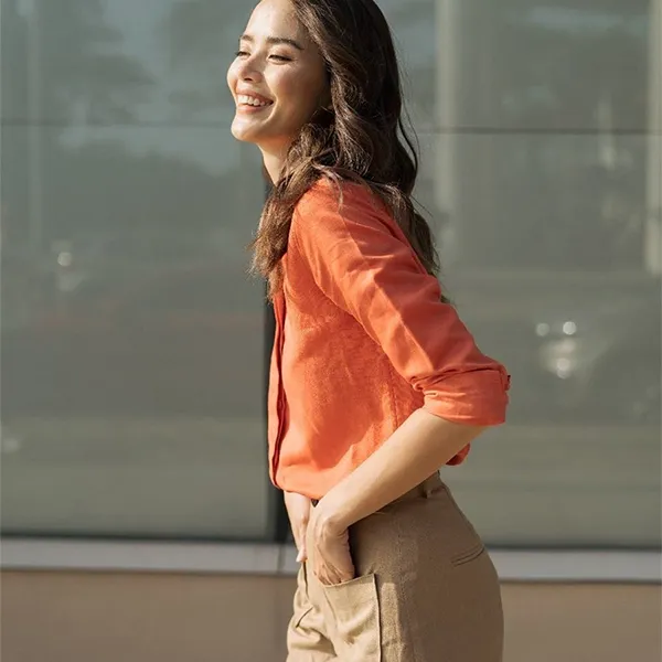 Áo Sơ Mi Nữ F2 Fashion & Freedom Linen SMW360-C-S-0520 Màu Cam Size S