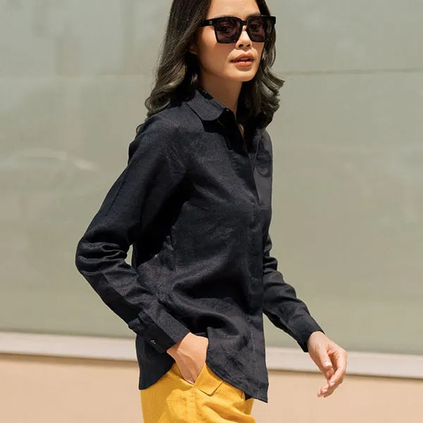 Áo Sơ Mi Nữ F2 Fashion & Freedom Linen SMW360-D-S-0520 Màu Đen Size S