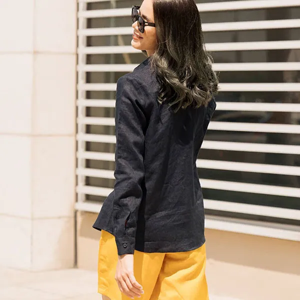 Áo Sơ Mi Nữ F2 Fashion & Freedom Linen SMW360-D-S-0520 Màu Đen Size S