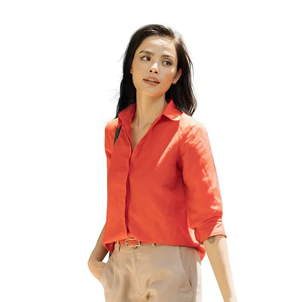Áo Sơ Mi Nữ F2 Fashion & Freedom Linen SMW360-D-S-0919 Màu Đỏ Size S