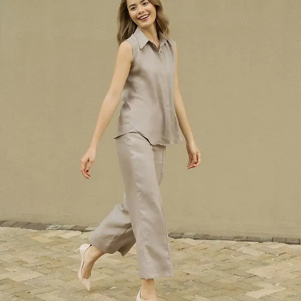 Áo Sơ Mi Nữ F2 Fashion & Freedom Linen SMW362-R-S-0420 Màu Ruốc Xám Size S