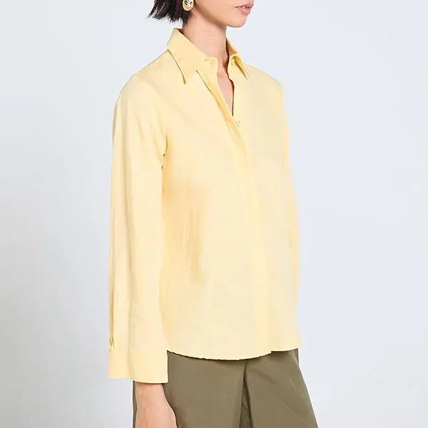 Áo Sơ Mi Nữ F2 Fashion & Freedom Linen Tender Drit SMW360-V-S-0520 Màu Vàng Size S