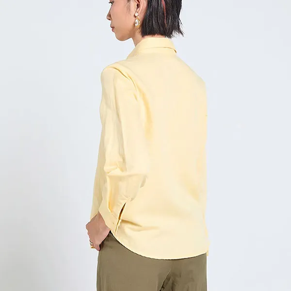Áo Sơ Mi Nữ F2 Fashion & Freedom Linen Tender Drit SMW360-V-S-0520 Màu Vàng Size S
