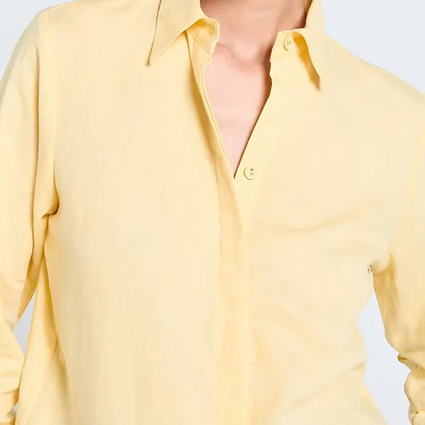 Áo Sơ Mi Nữ F2 Fashion & Freedom Linen Tender Drit SMW360-V-S-0520 Màu Vàng Size S