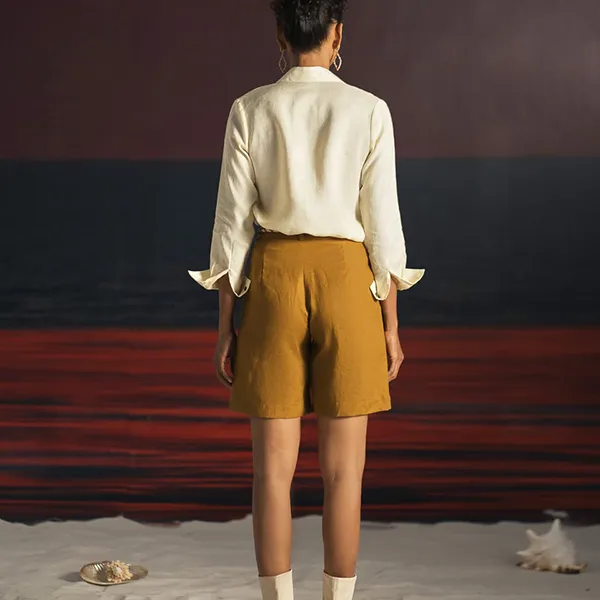 Áo Sơ Mi Nữ F2 Fashion & Freedom Linen SMW360VN-S-0720 Summer Get Away Màu Vàng Nhạt Size S