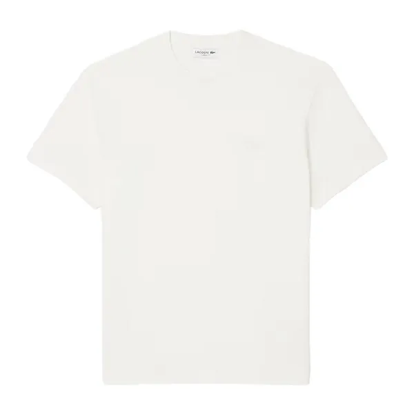 Áo Thun Nam Lacoste Ribbed Neck Petit Piqué T-shirt TH5477 70V Màu Trắng Size 5