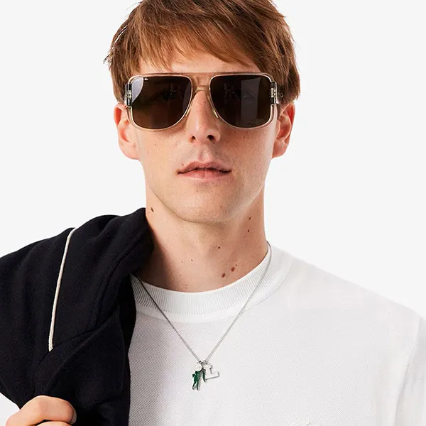 Áo Thun Nam Lacoste Ribbed Neck Petit Piqué T-shirt TH5477 70V Màu Trắng Size 5