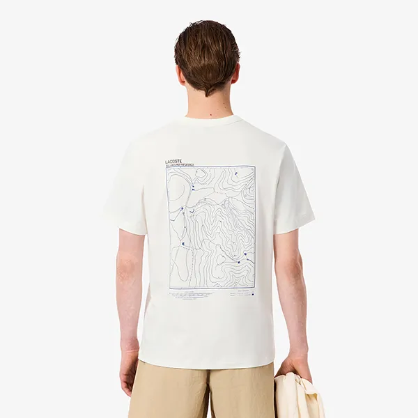 Áo Thun Nam Lacoste Classic Multi Print Jersey T-Shirt TH5825 70V Màu Trắng Size 3