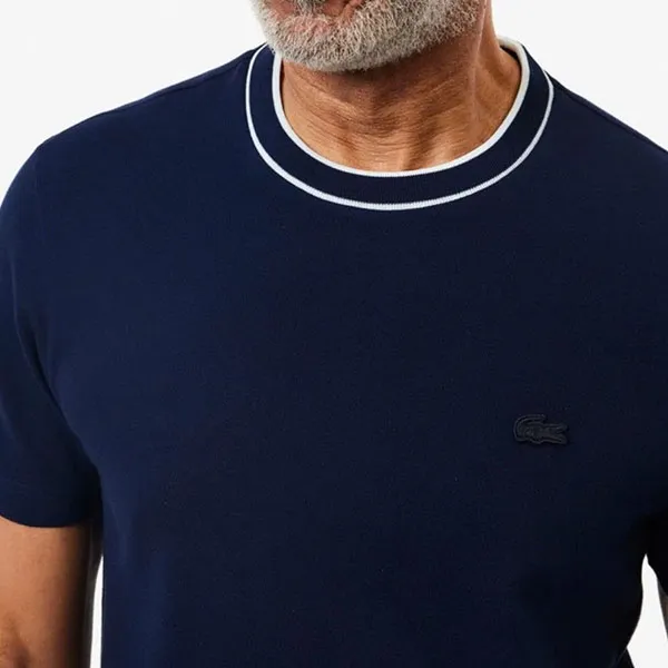 Áo Thun Nam Lacoste Cotton Crew Neck TShirt TH8174 166 Màu Xanh Navy Size 4