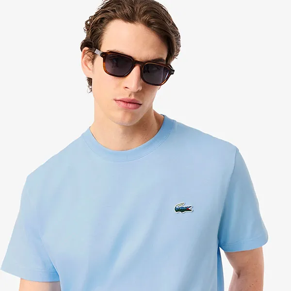Áo Thun Nam Lacoste Men's Heavy Jersey Landscape Crocodile T-Shirt TH5899 HBP Màu Xanh Da Trời Size 4