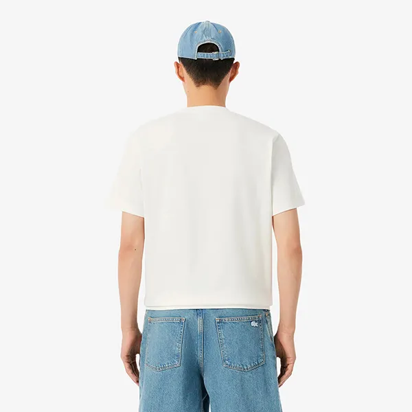 Áo Thun Nam Lacoste Men's Heavy Jersey Landscape Crocodile T-Shirt TH5899 70V Màu Trắng Size 4