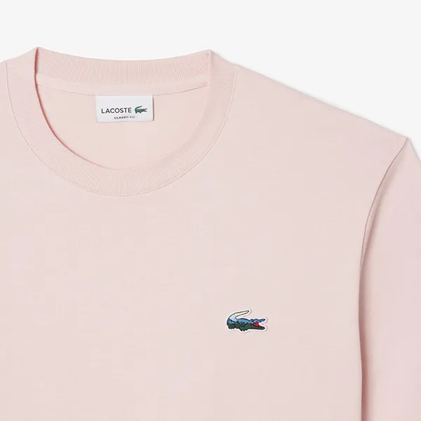 Áo Thun Nam Lacoste Men's Heavy Jersey Landscape Crocodile T-Shirt TH5899 ADY Màu Hồng Size 3