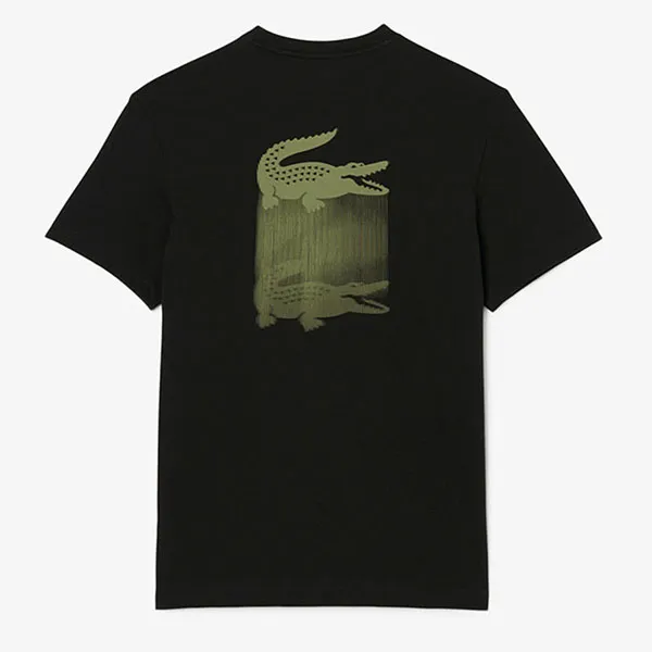 Áo Thun Nam Lacoste Men's Sport TShirt Loose Fit Breathable Printed Design TH4780 - 031 Màu Đen Size 3
