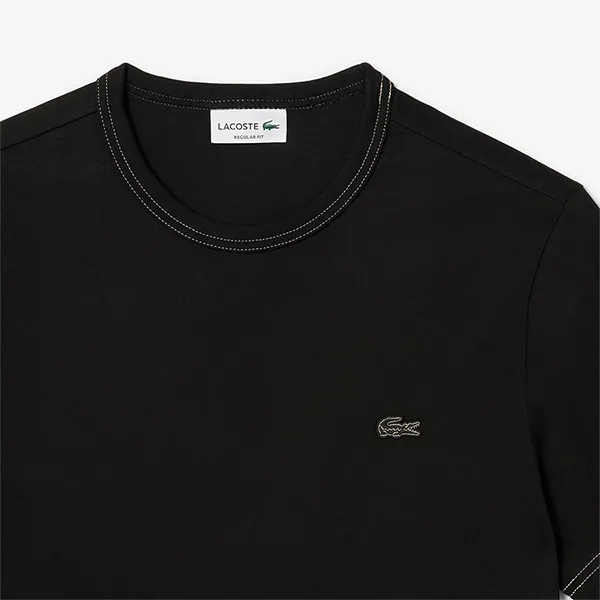 Áo Thun Nam Lacoste Regular Fit Cotton Jersey T-Shirt TH1748 - 031 Màu Đen Size 3
