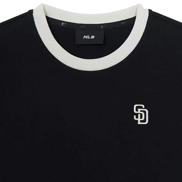 Áo Thun Nữ MLB Basic Small Logo Ringer 3FTSB0263-13BKS Tshirt Màu Đen