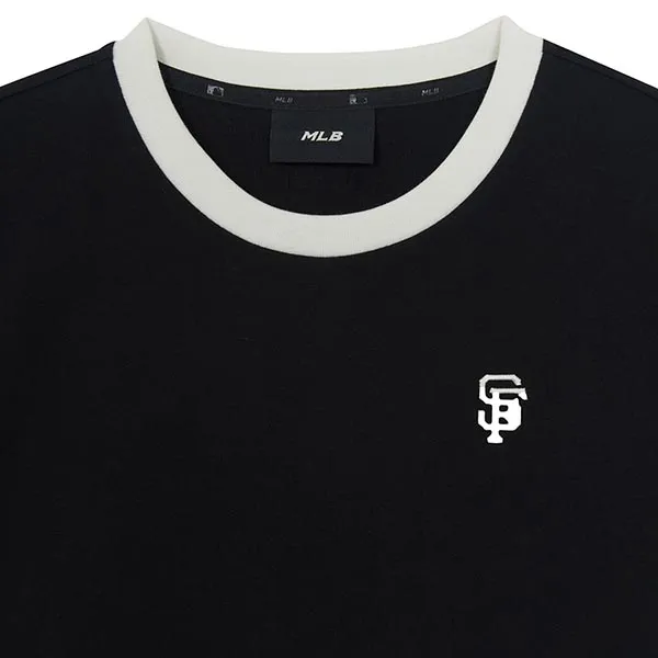 Áo Thun Nữ MLB Basic Small Logo Ringer 3FTSB0263-14BKS Tshirt Màu Đen
