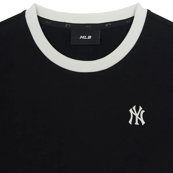Áo Thun Nữ MLB Basic Small Logo Ringer 3FTSB0263-50BKS Tshirt Màu Đen