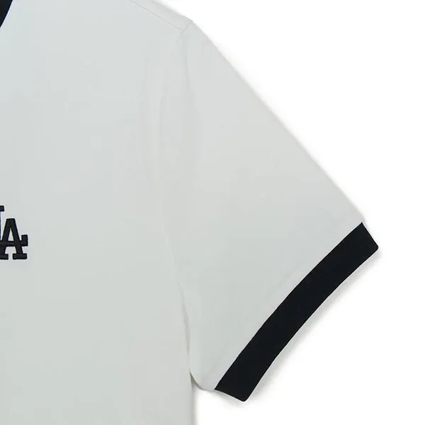 Áo Thun Nữ MLB Basic Small Logo Ringer LA Dodgers 3FTSB0263-07WHS Tshirt Màu Trắng