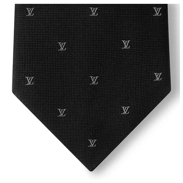 Cà Vạt Nam Louis Vuitton LV Blason Tie M94812 Black Màu Đen