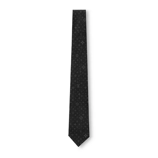 Cà Vạt Nam Louis Vuitton LV Monogram Stars Tie M78020 Black Màu Đen Họa Tiết